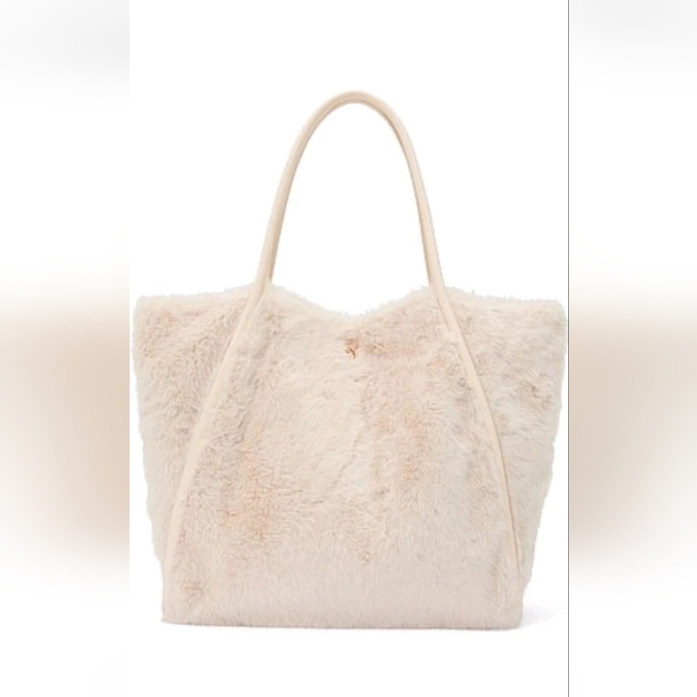 Victoria's Secret Cream Faux Fur Tote Bag